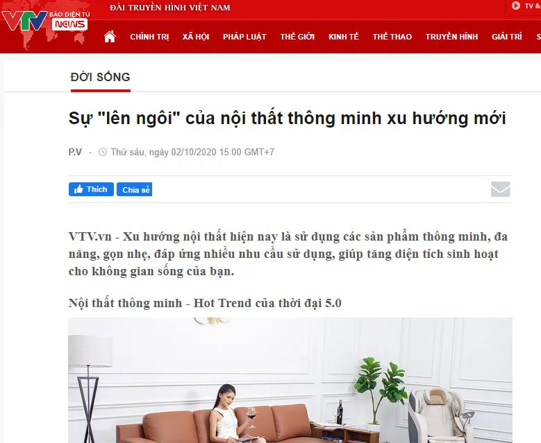 Hình ảnh VTV : Sự lên ngôi của nội thất thông minh