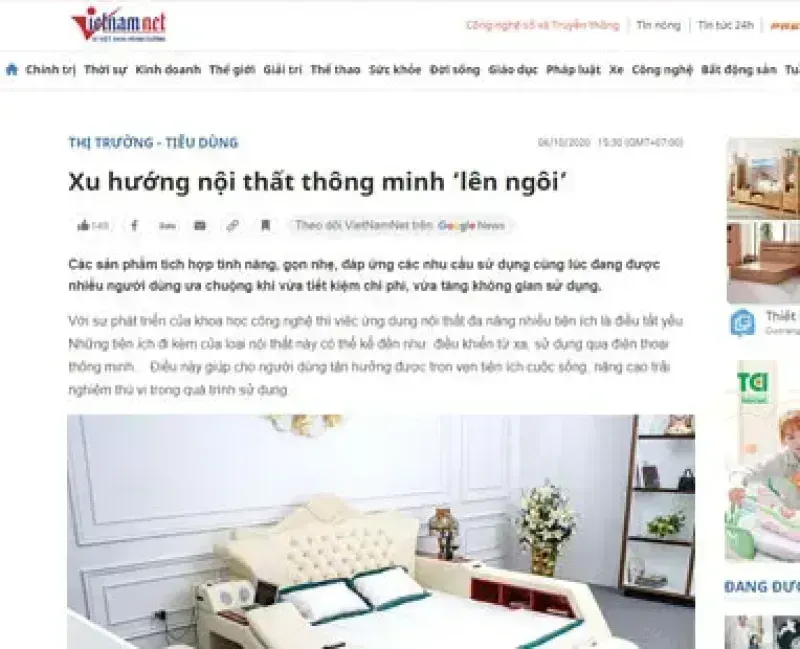 Hình ảnh Vietnamnet: xu hướng nội thất thông minh